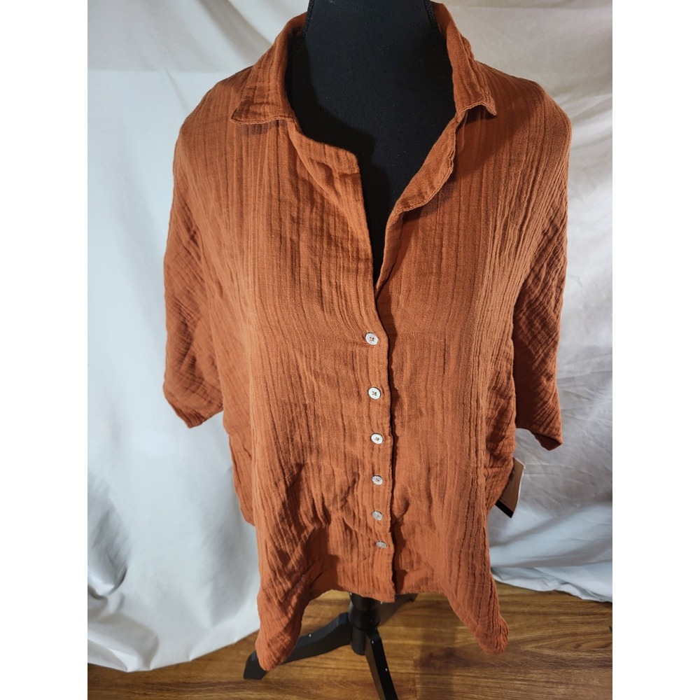 NWT Rip Curl Terracotta Size M Premium Surf Shirt Gauze